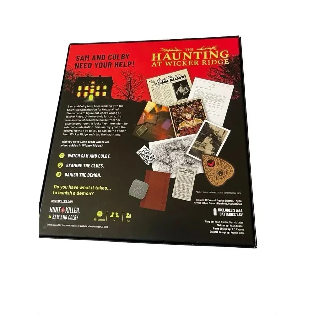 Hunt A Killer x Sam and Colby The Haunting at Wicker Ridge Mystery Board Game
